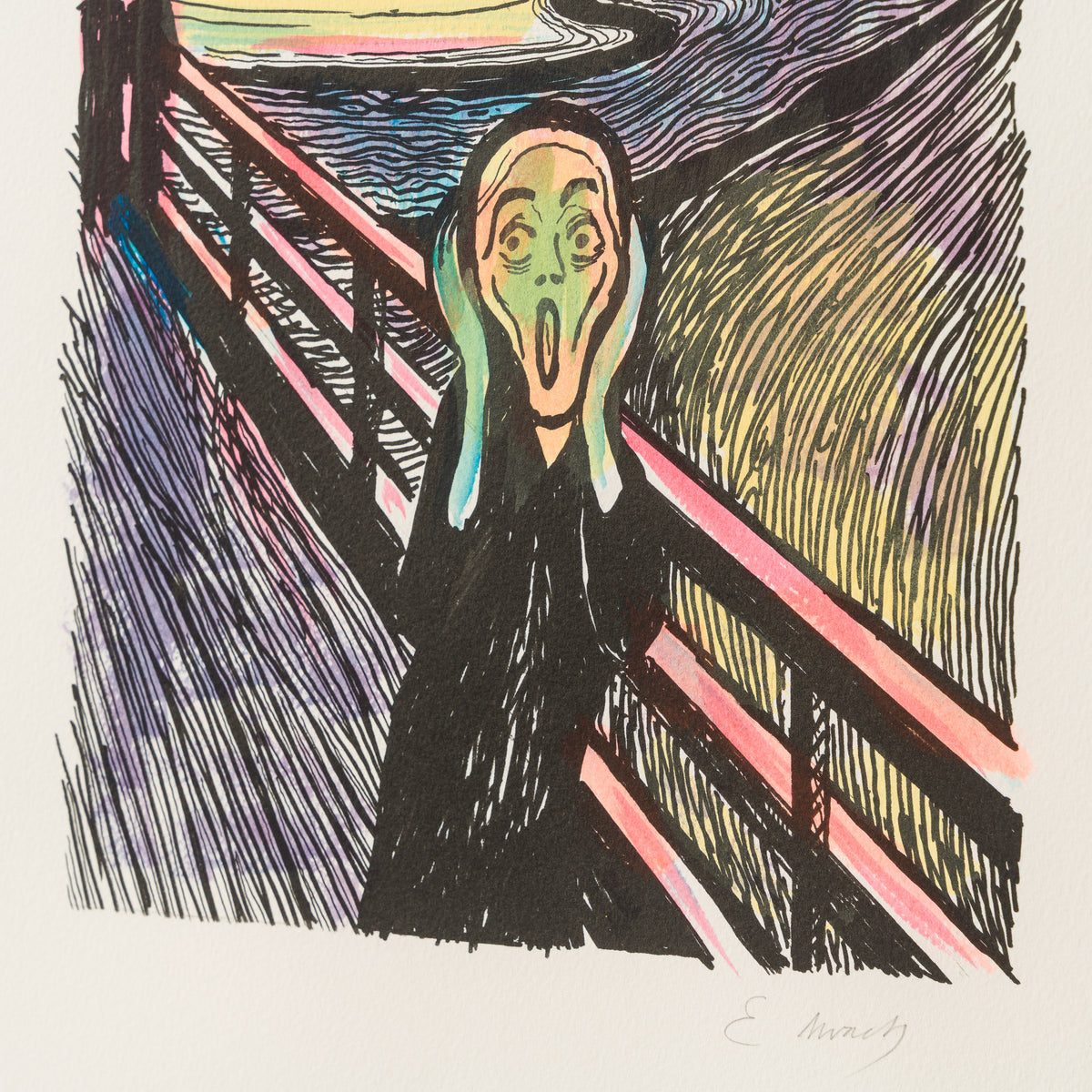 The Scream in the Style of Edvard Munch (1895) Unique VII