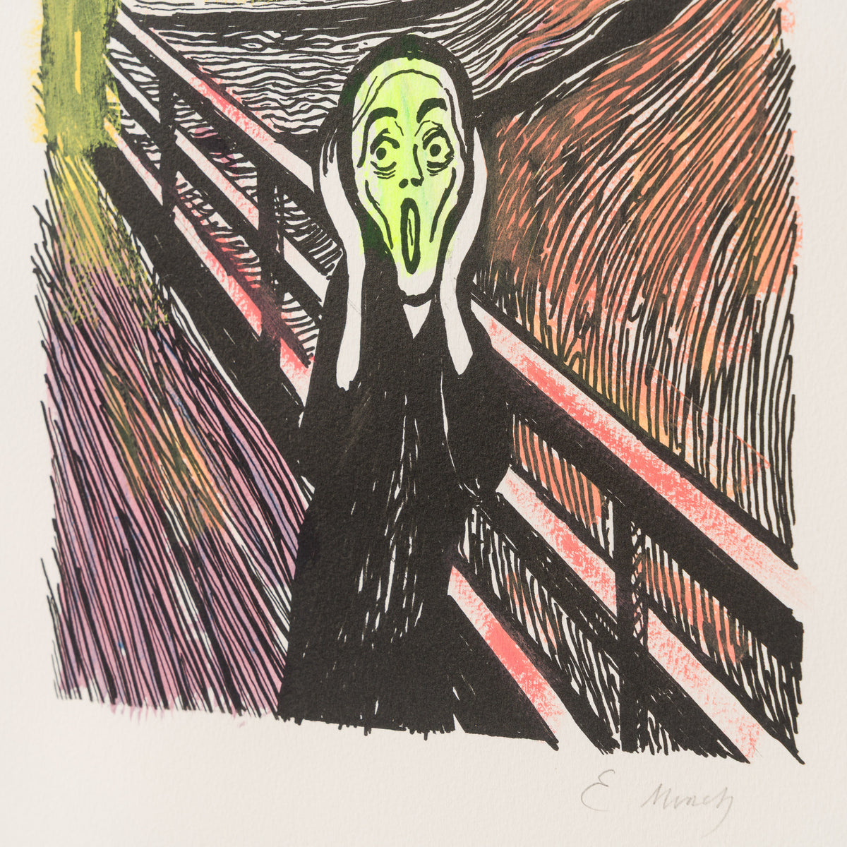 The Scream in the Style of Edvard Munch (1895) Unique XI