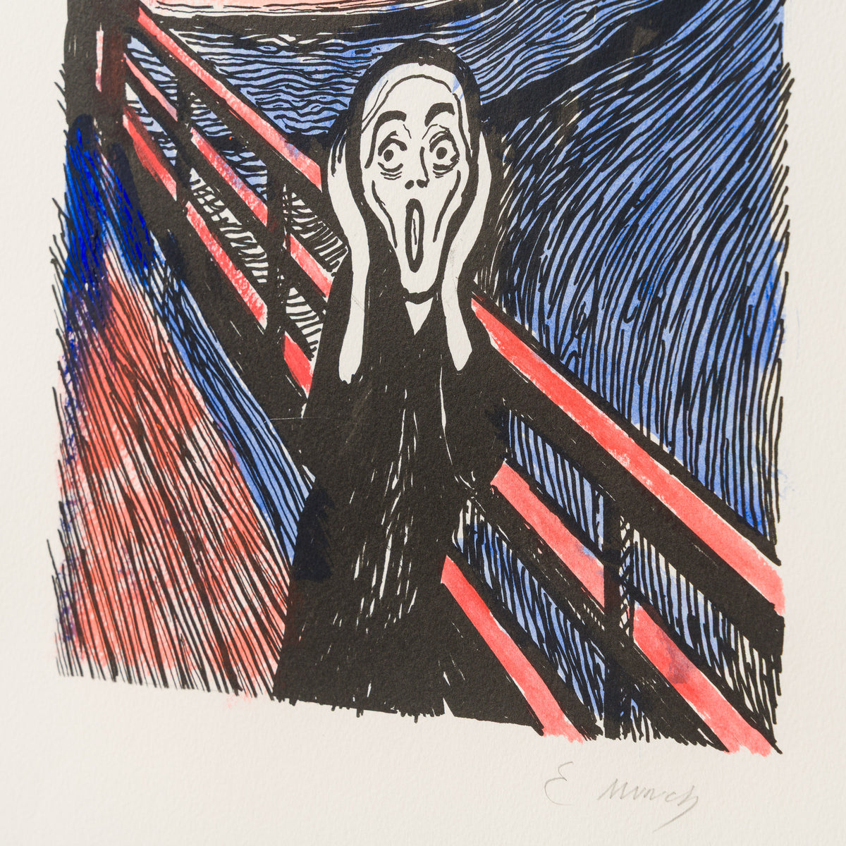 The Scream in the Style of Edvard Munch (1895) Unique XVII
