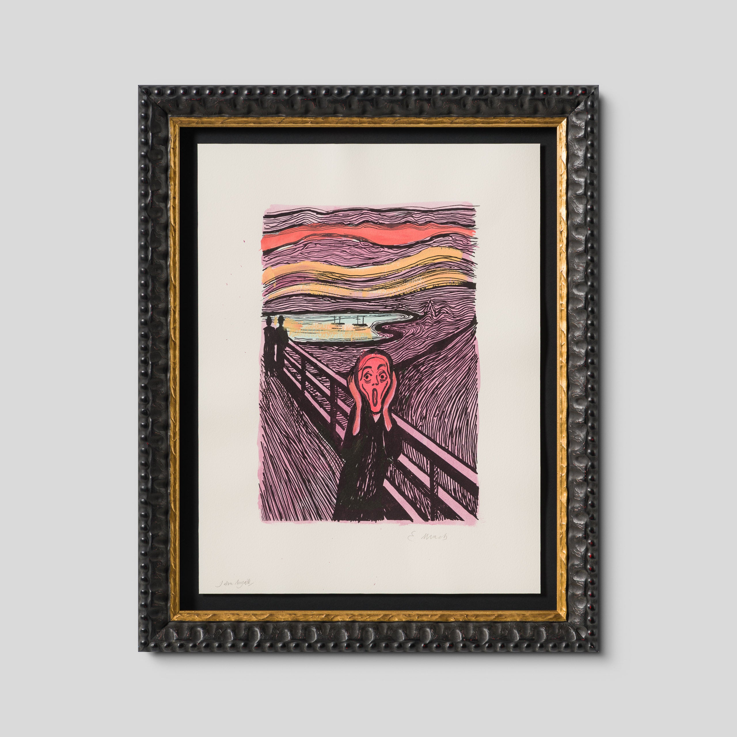 The Scream in the Style of Edvard Munch (1895) Unique XIX