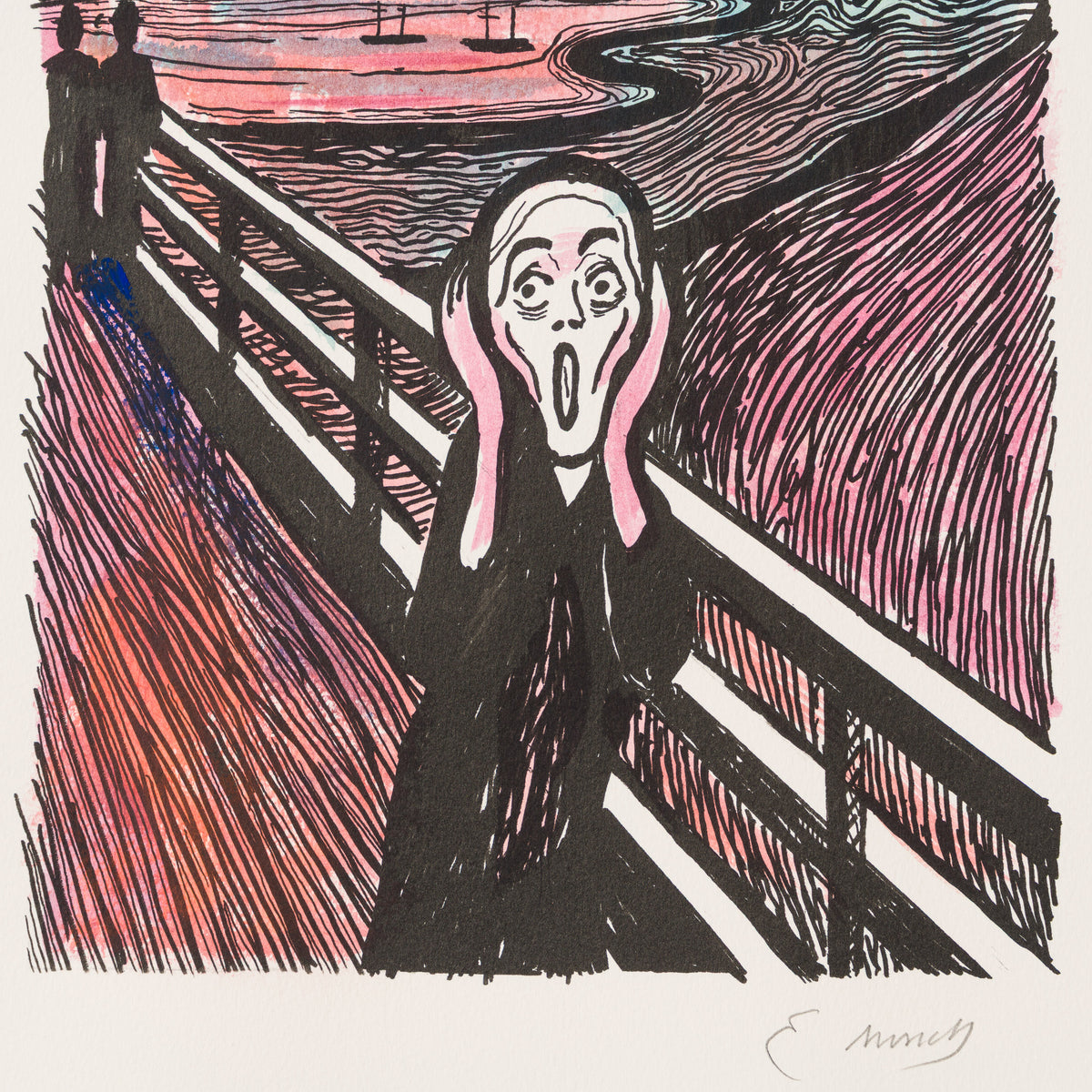 The Scream in the Style of Edvard Munch (1895) Unique XXX