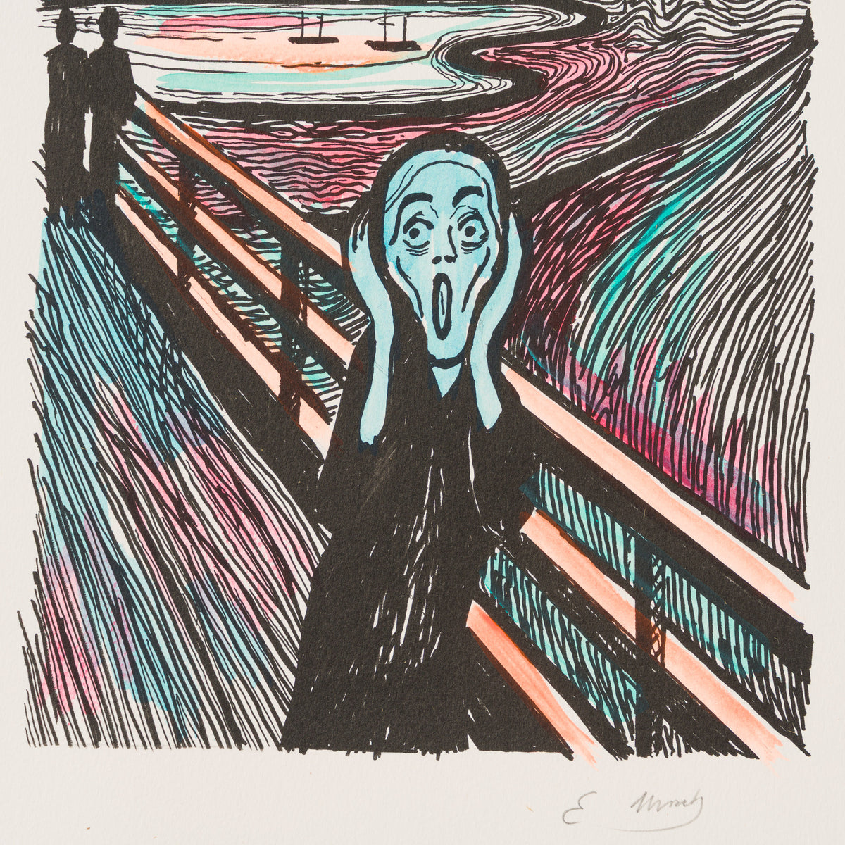 The Scream in the Style of Edvard Munch (1895) Unique XLIII