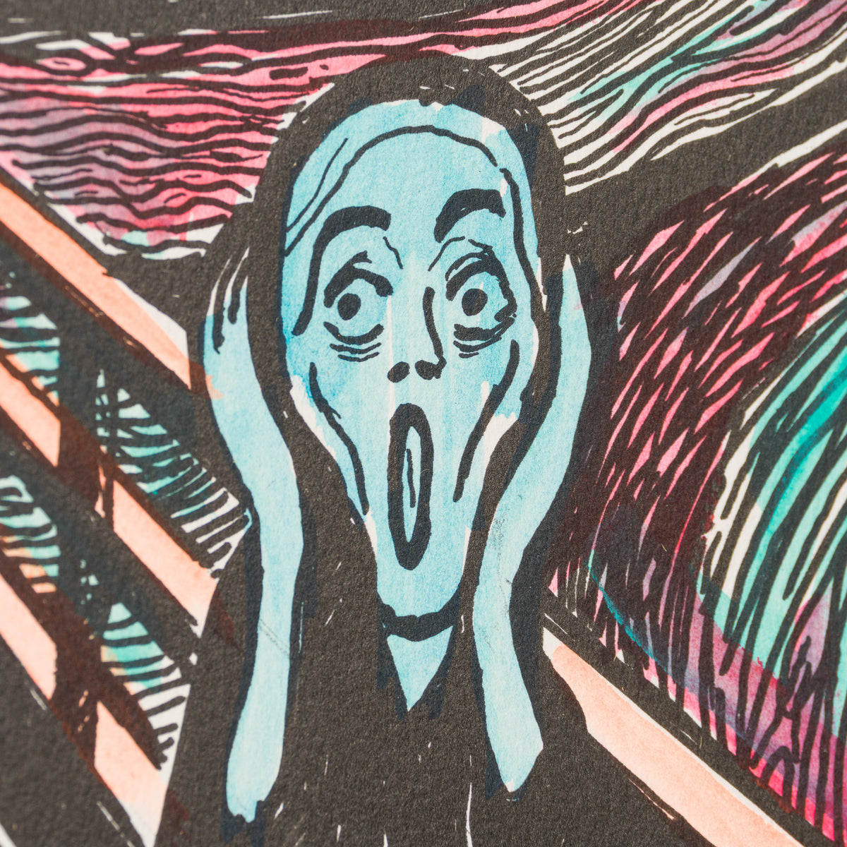The Scream in the Style of Edvard Munch (1895) Unique XLIII