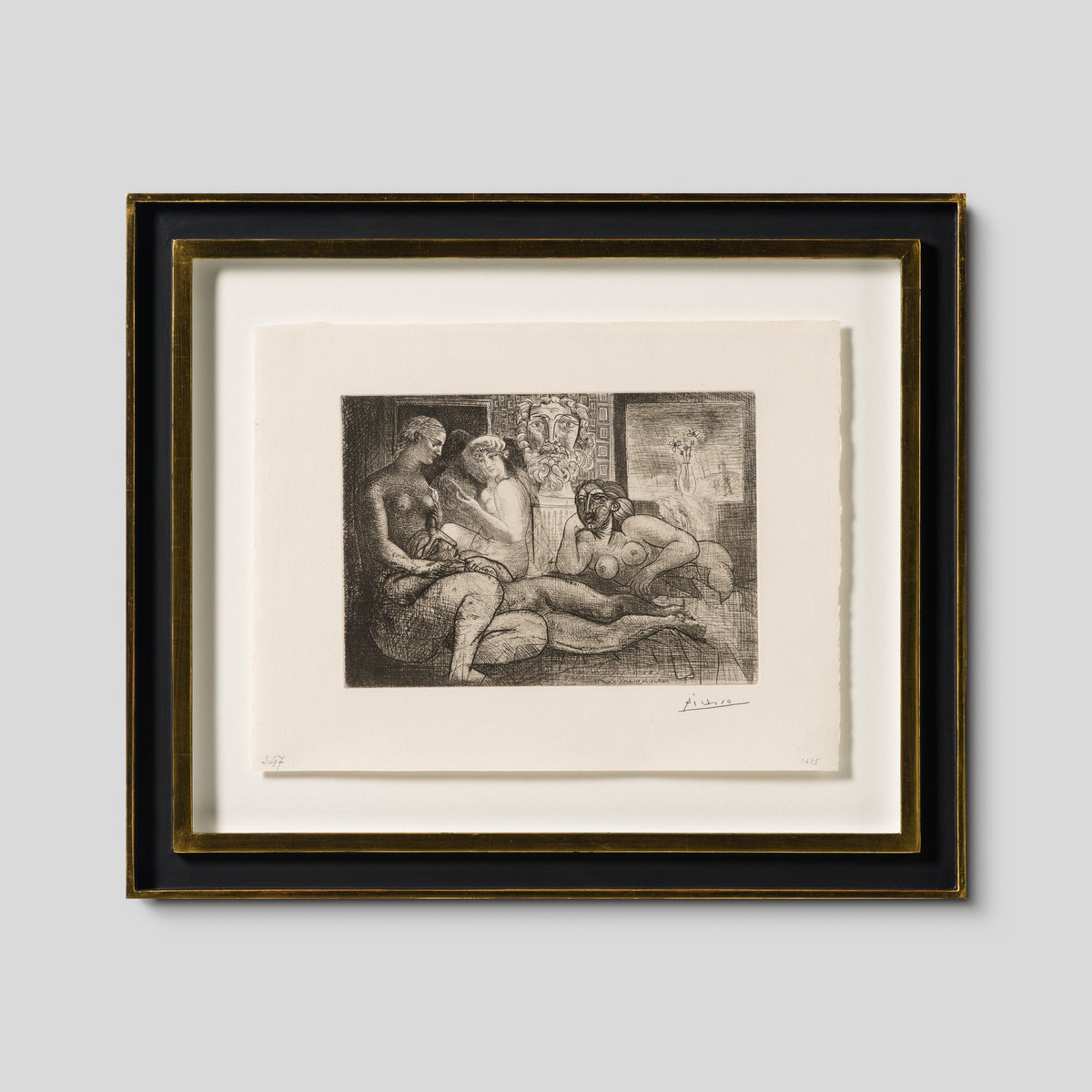 Quatre Femmes Nues et tête sculptée, from the Vollard Suite, 10 March 1934