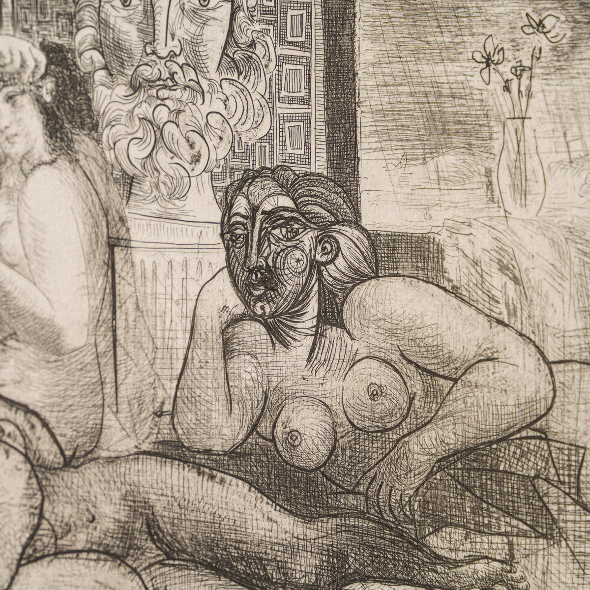 Quatre Femmes Nues et tête sculptée, from the Vollard Suite, 10 March 1934