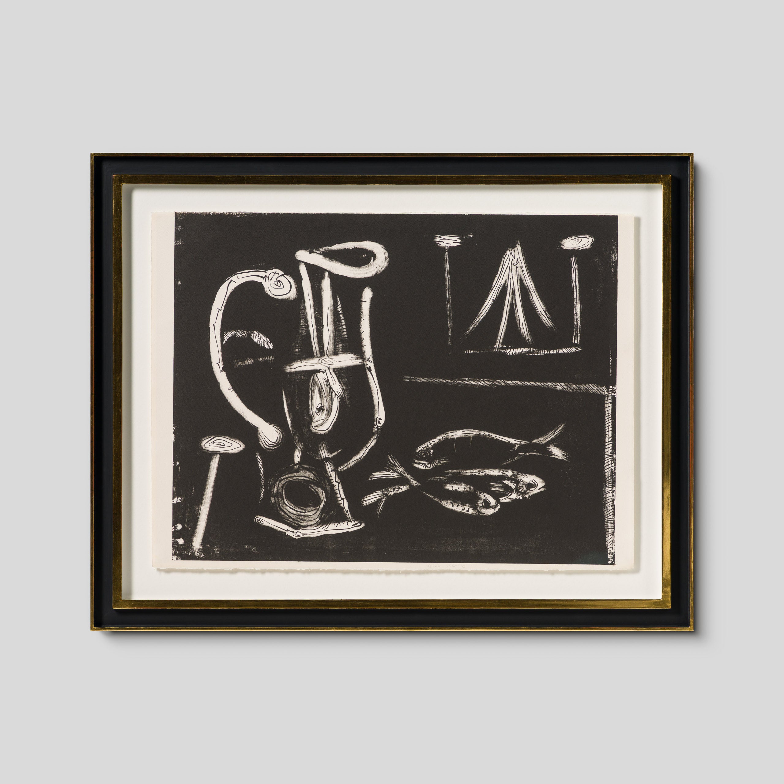 Table aux poissons, fond noir, 1948