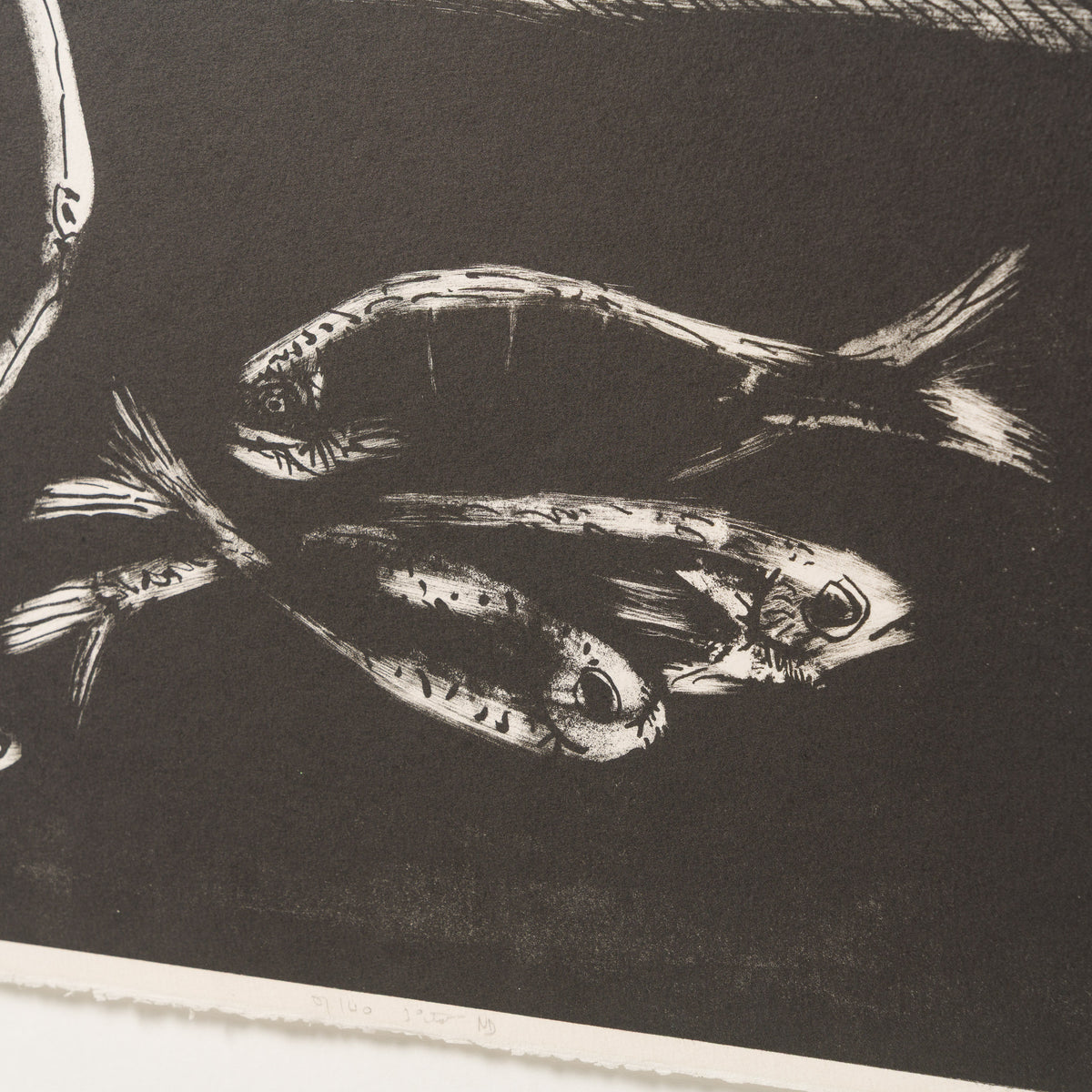 Table aux poissons, fond noir, 1948