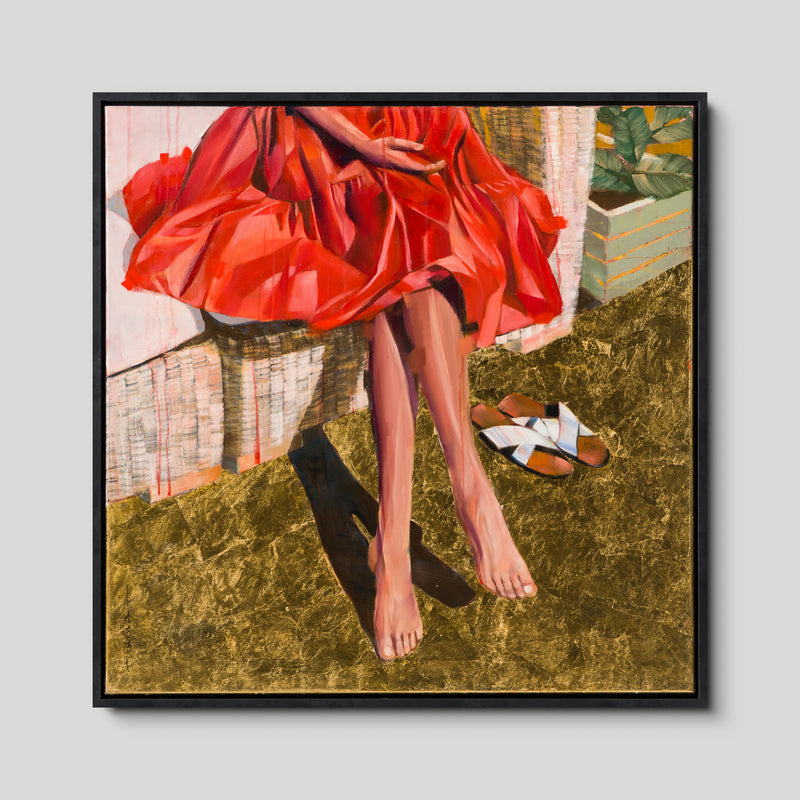 L'Attente En Robe Rouge