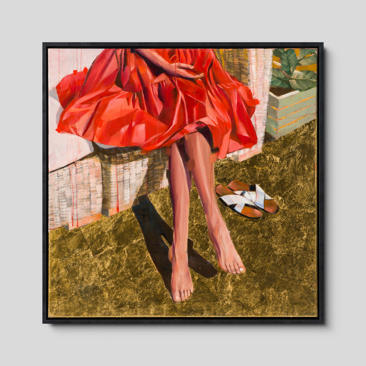 L'Attente En Robe Rouge