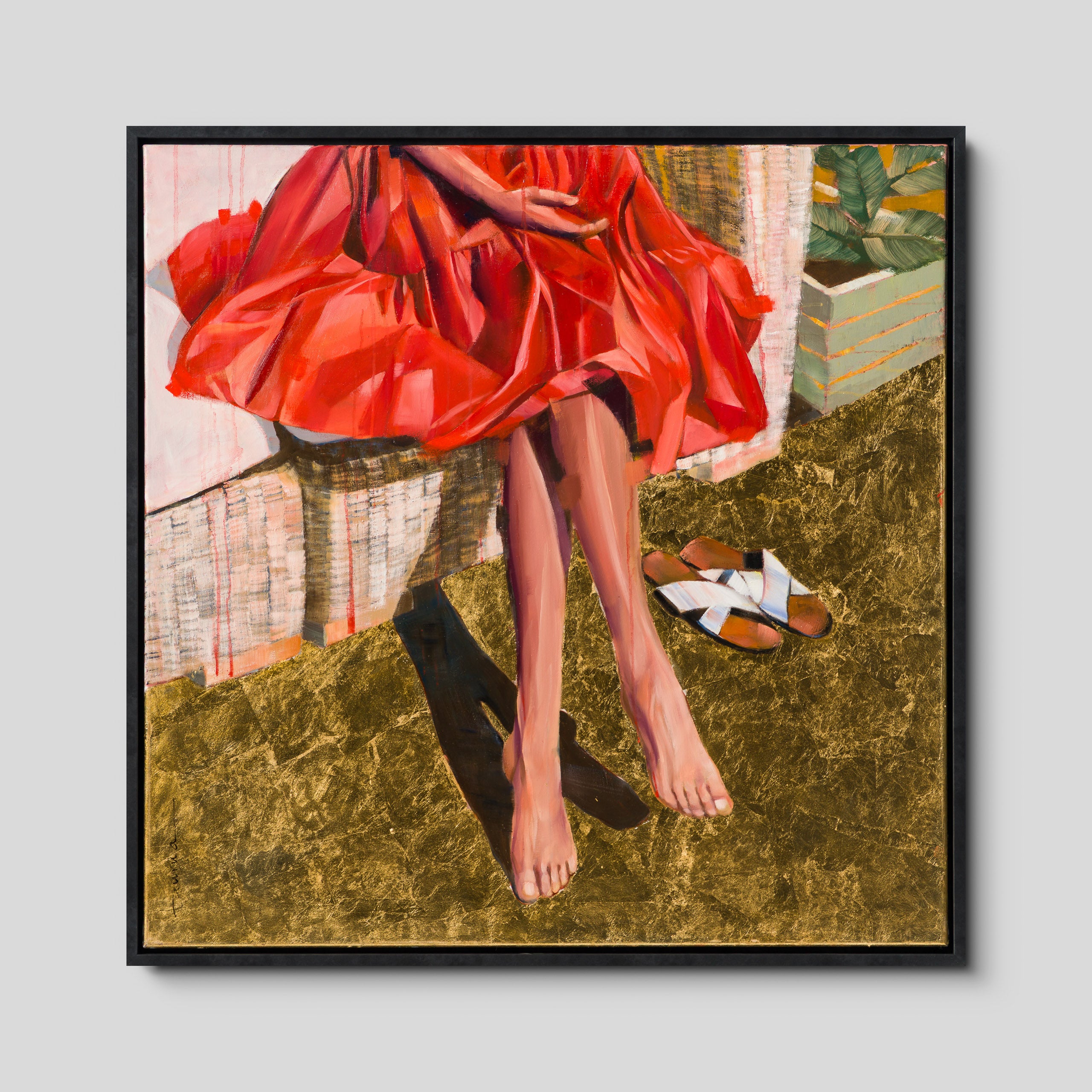 L'Attente En Robe Rouge