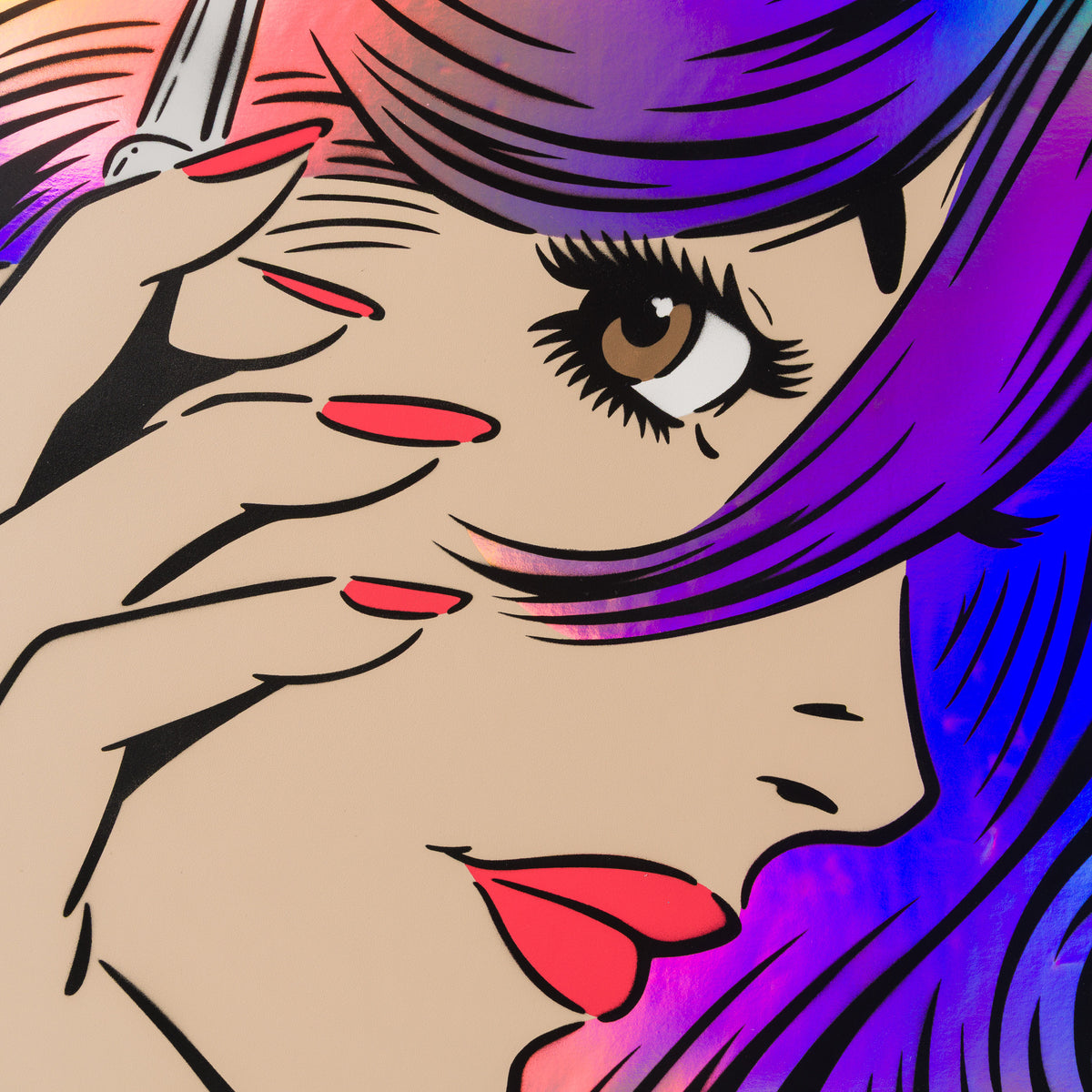 A Moment of Reflection - Pink Holographic Hair