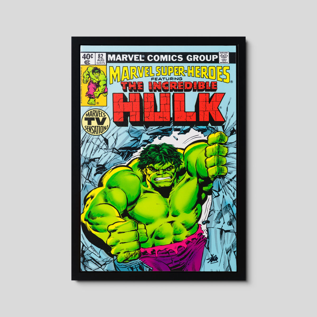 Marvel Super-Heroes Featuring The Incredible Hulk #82 - Marvel's TV Sensation (Boxed canvas)