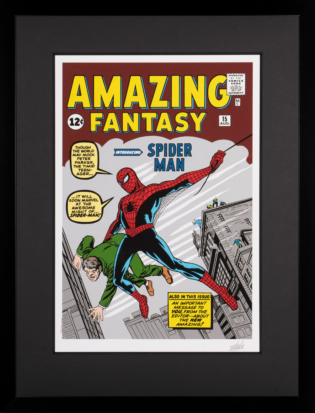 Amazing Fantasy #15 - Introducing Spider-Man | Giclée on paper | Hand-signed by Stan Lee