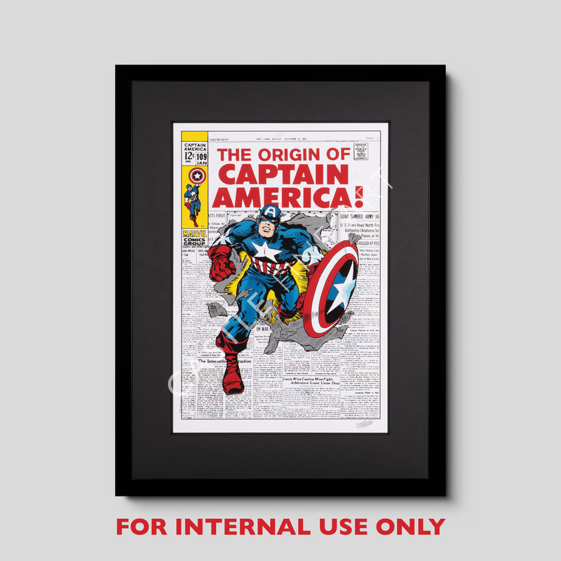 Captain America # 109 - The Origin of Captain America! | Giclée on paper | | Hand-signed by Stan Lee