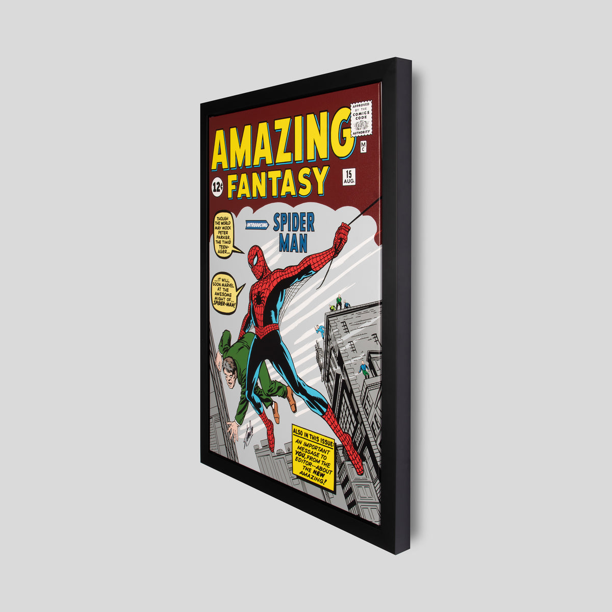 Amazing Fantasy #15 - Introducing Spider-Man | Boxed Canvas | Hand-signed by Stan Lee