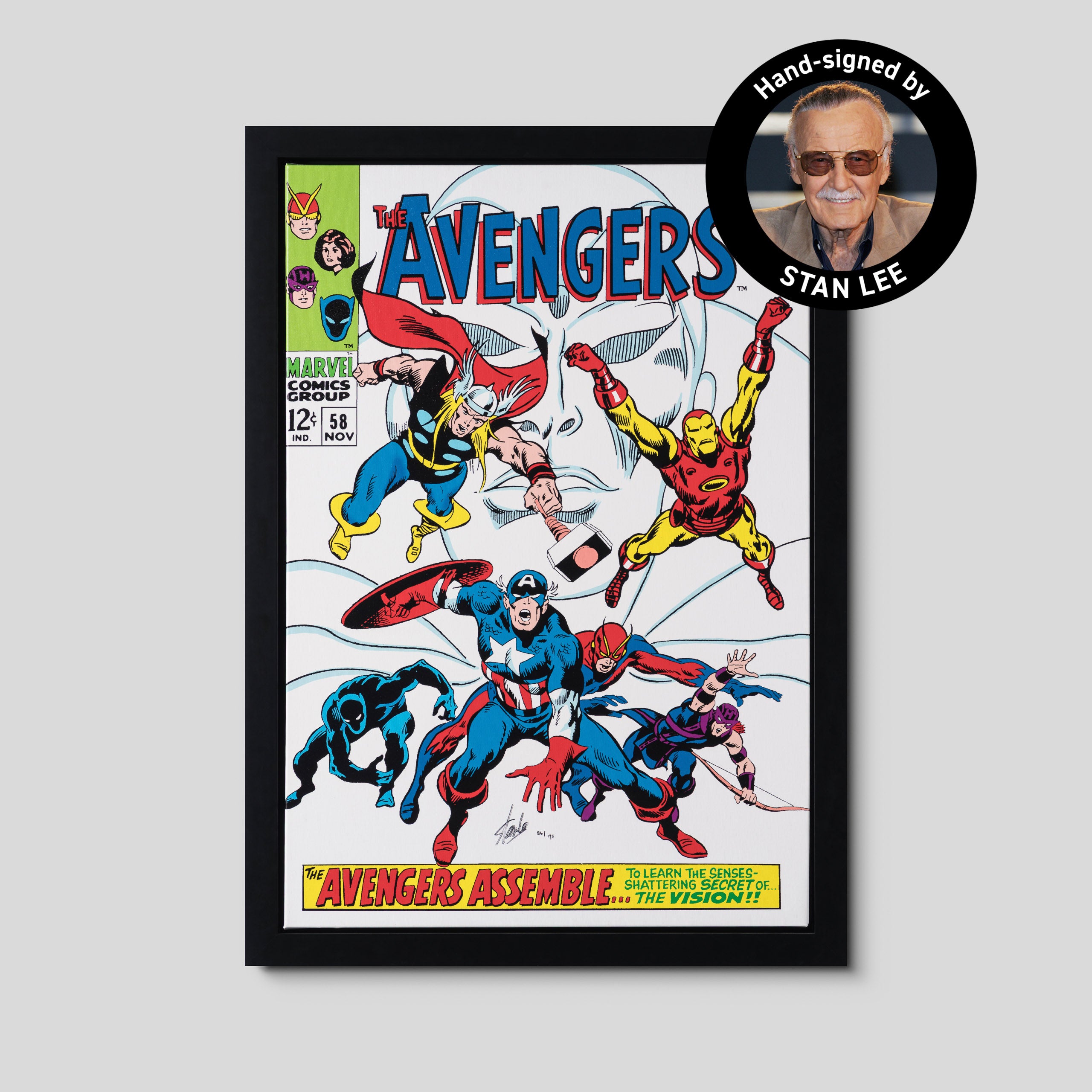 The Avengers #58 - The Avengers Assemble | Boxed Canvas Edition | Hand-signed by Stan Lee