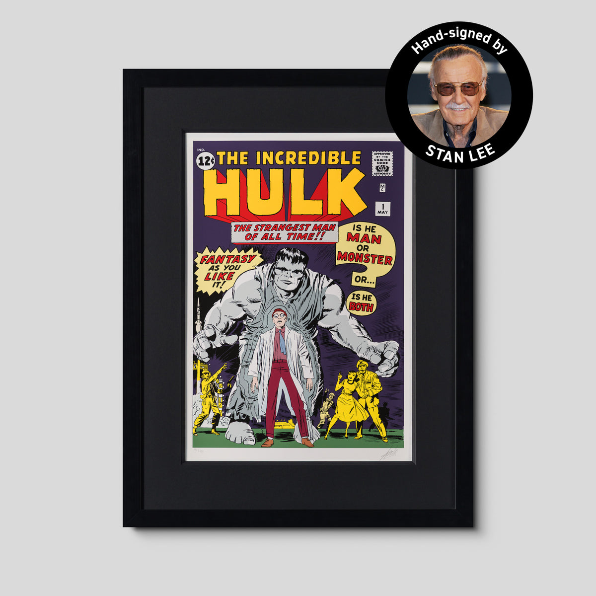 The Incredible Hulk #1 - The Strangest Man of All Time! | Giclee on Paper Edition | | Hand-signed by Stan Lee