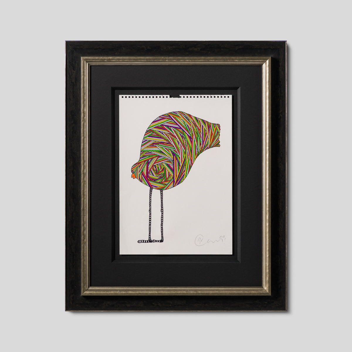 BCN ORI POR 36429 Wading Bird Black Stripey Legs 1