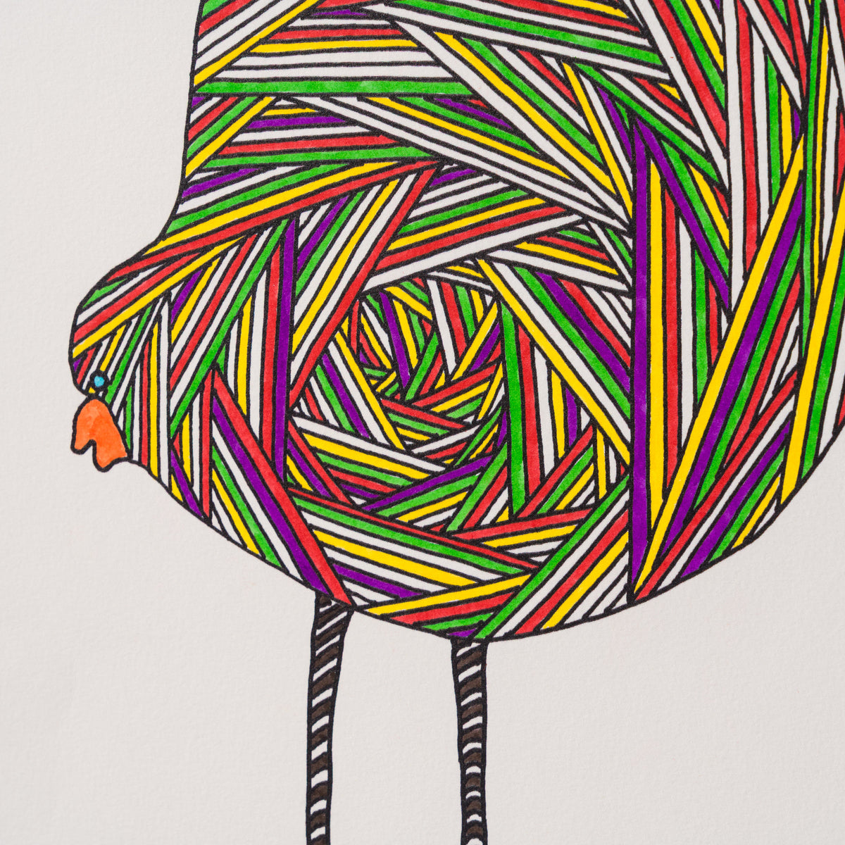 BCN ORI POR 36429 Wading Bird Black Stripey Legs 5