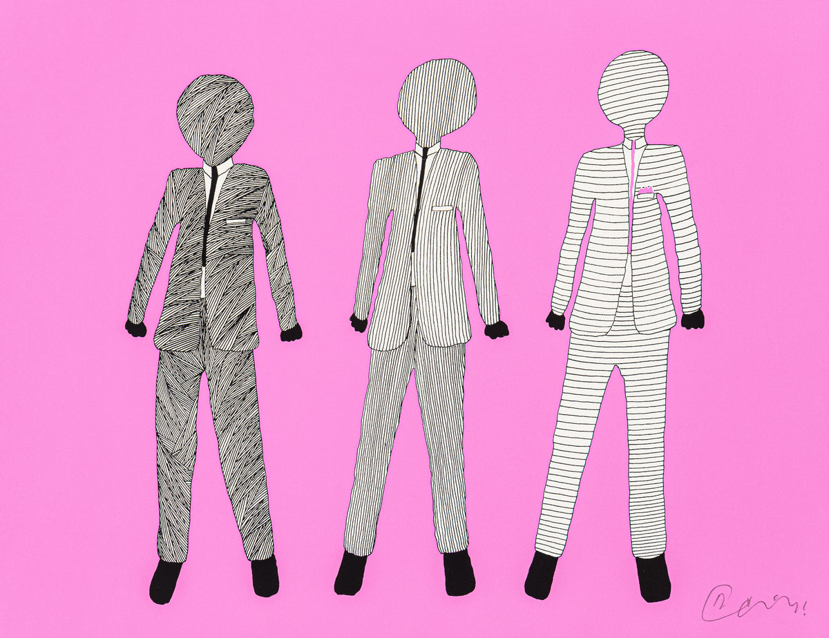 BCN SIL POR 25364 3 Pink Tie Hanky ARW