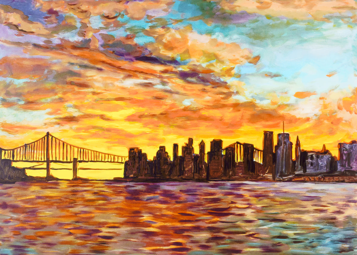 BDY SIL POR 1043F 3 SILK NEW YORK SKYLINE