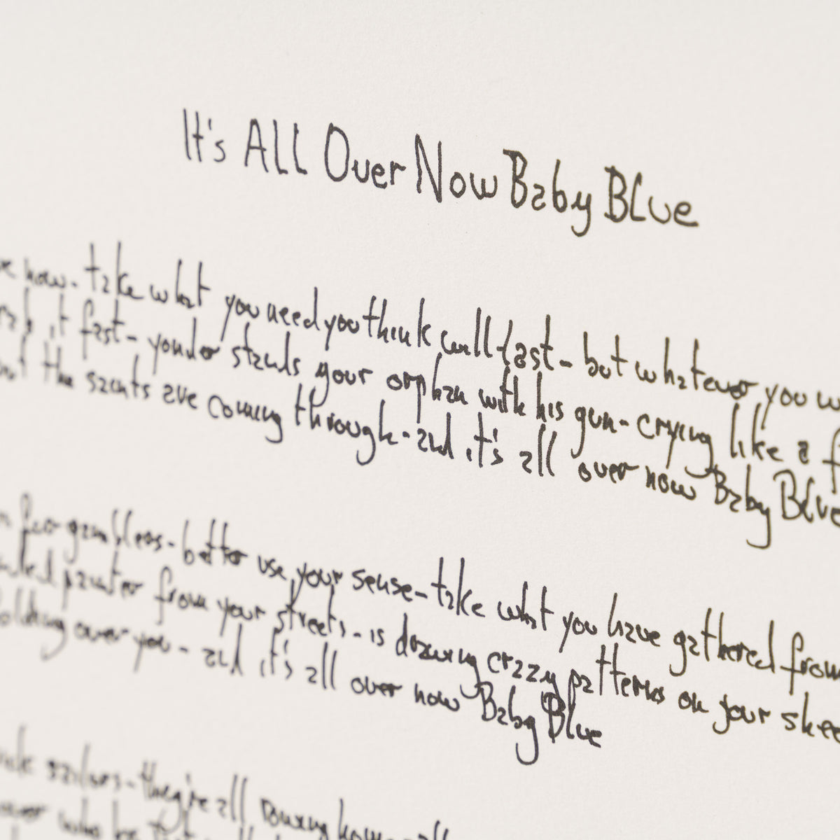 Mondo Scripto (2018) - It's All Over Now, Baby Blue