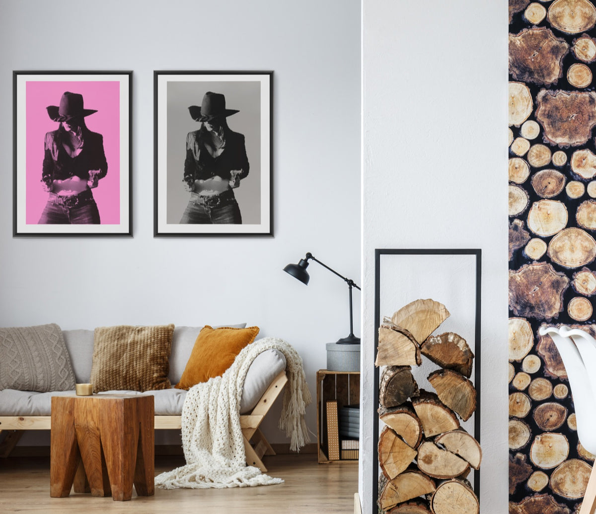 Billy Schenck (L R) Smokin Aces (Pink + Silver), £1495, Legend of Gregorio Cortez £1,950 silkscreen on paper 1600x1379