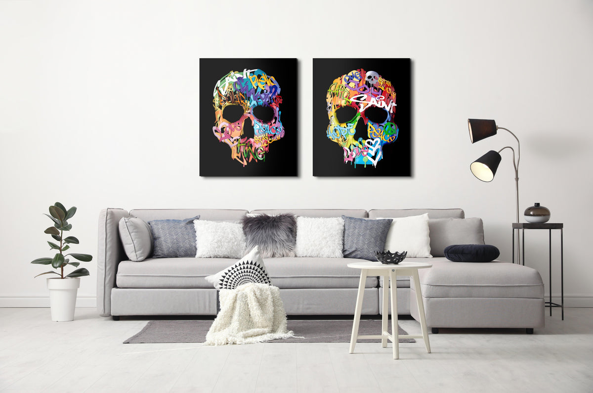 Dan Lane, (L R), (Look Into My Eyes II), (Look Into My Eyes I), Hand varnished boxed canvas Set of two £1,250 (or £695 each)