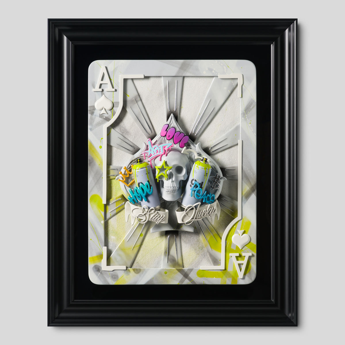 DLN ORI POR 33090 Stay Lucky (White & Lime Graffiti) 1