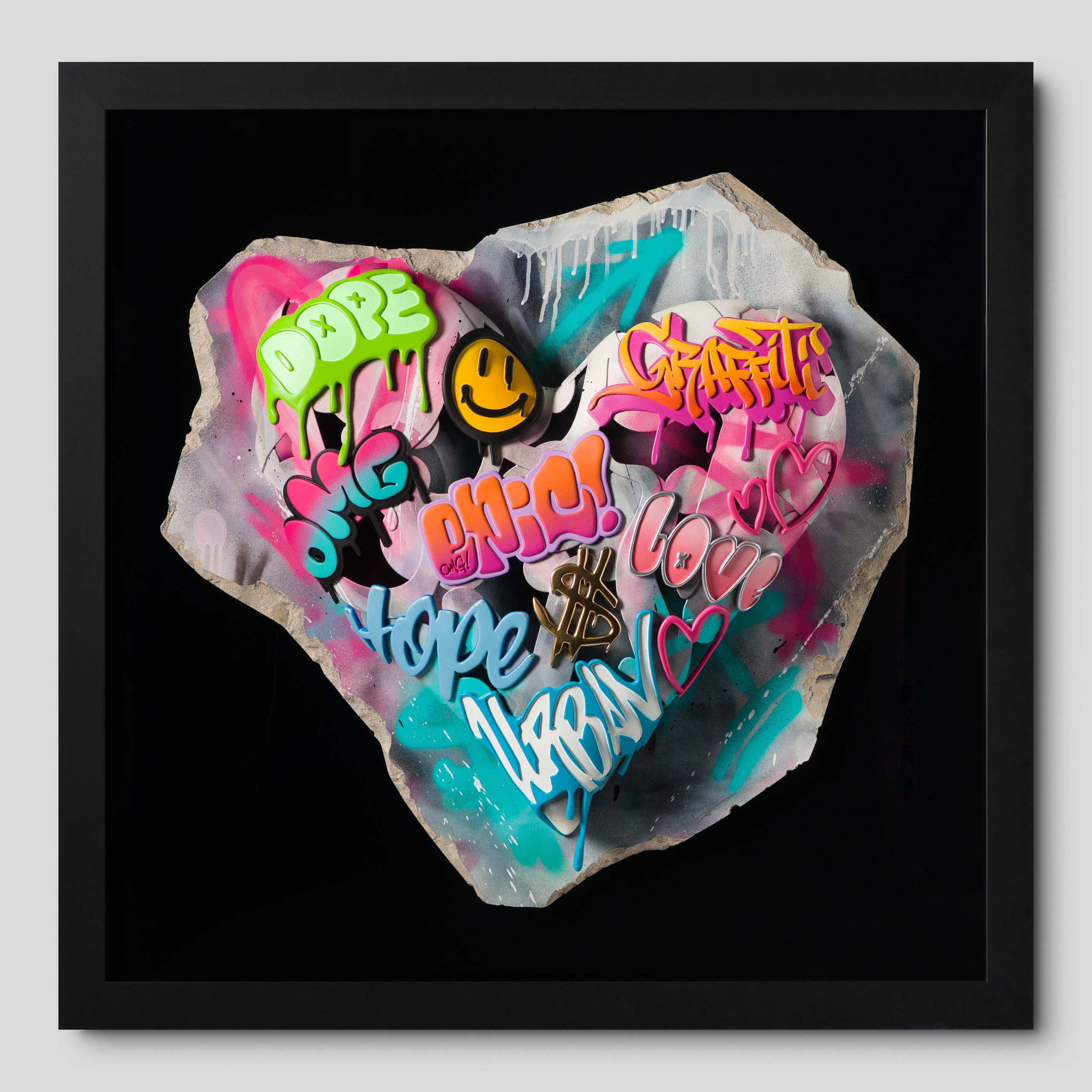 DLN ORI POR 33257 Urban Relic Heart (Pink & Teal) 1