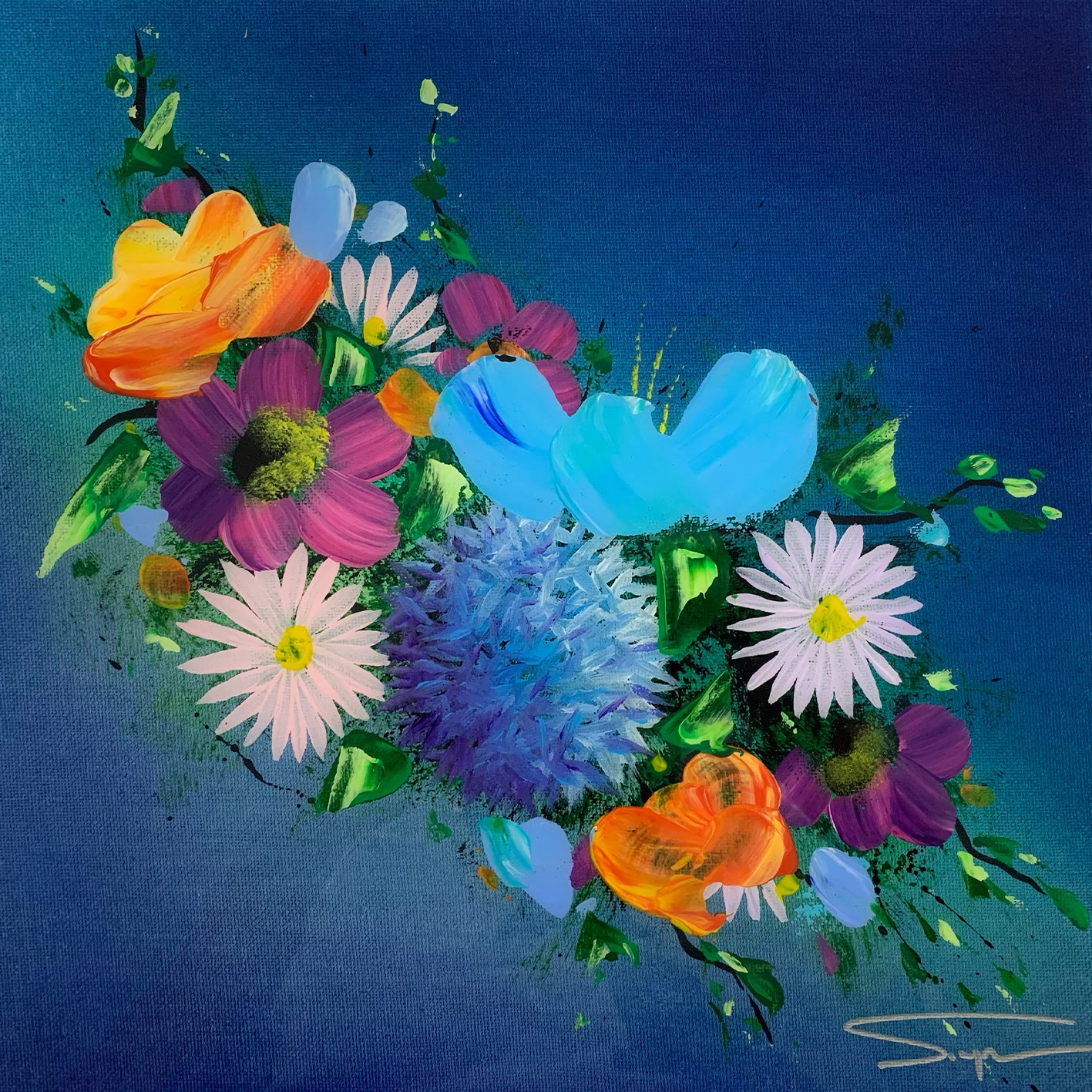 Floral Abyss Study 6 12 x 12