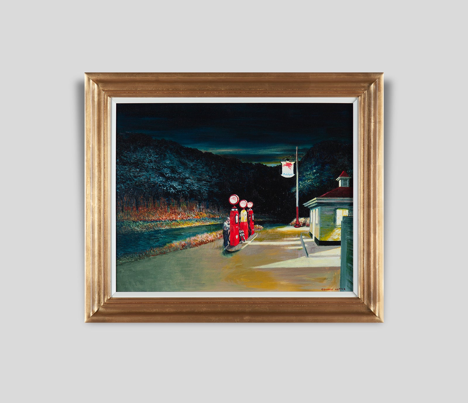 Set of 2 ('Nighthawks' & 'Gas, 1940' in the Style of Edward Hopper)