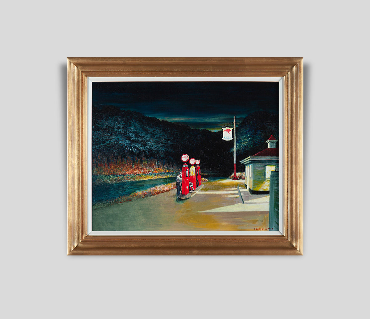 Set of 2 ('Nighthawks' & 'Gas, 1940' in the Style of Edward Hopper)