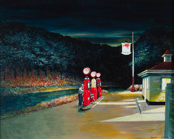 Set of 2 ('Nighthawks' & 'Gas, 1940' in the Style of Edward Hopper)