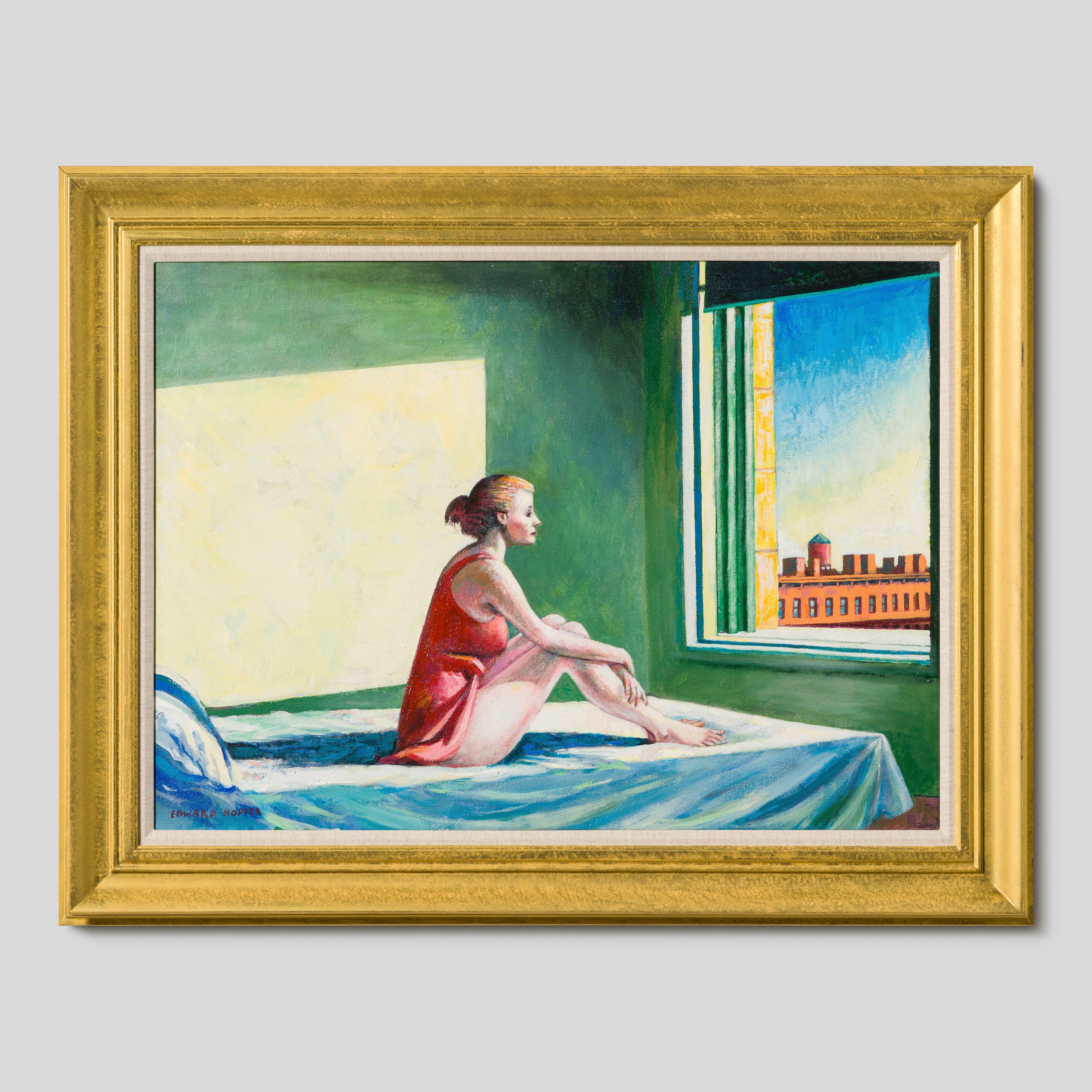 JMY ORI LAN 24836 Morning Sun 1952 Nude On Bed In The Style Of Edward Hopper 1