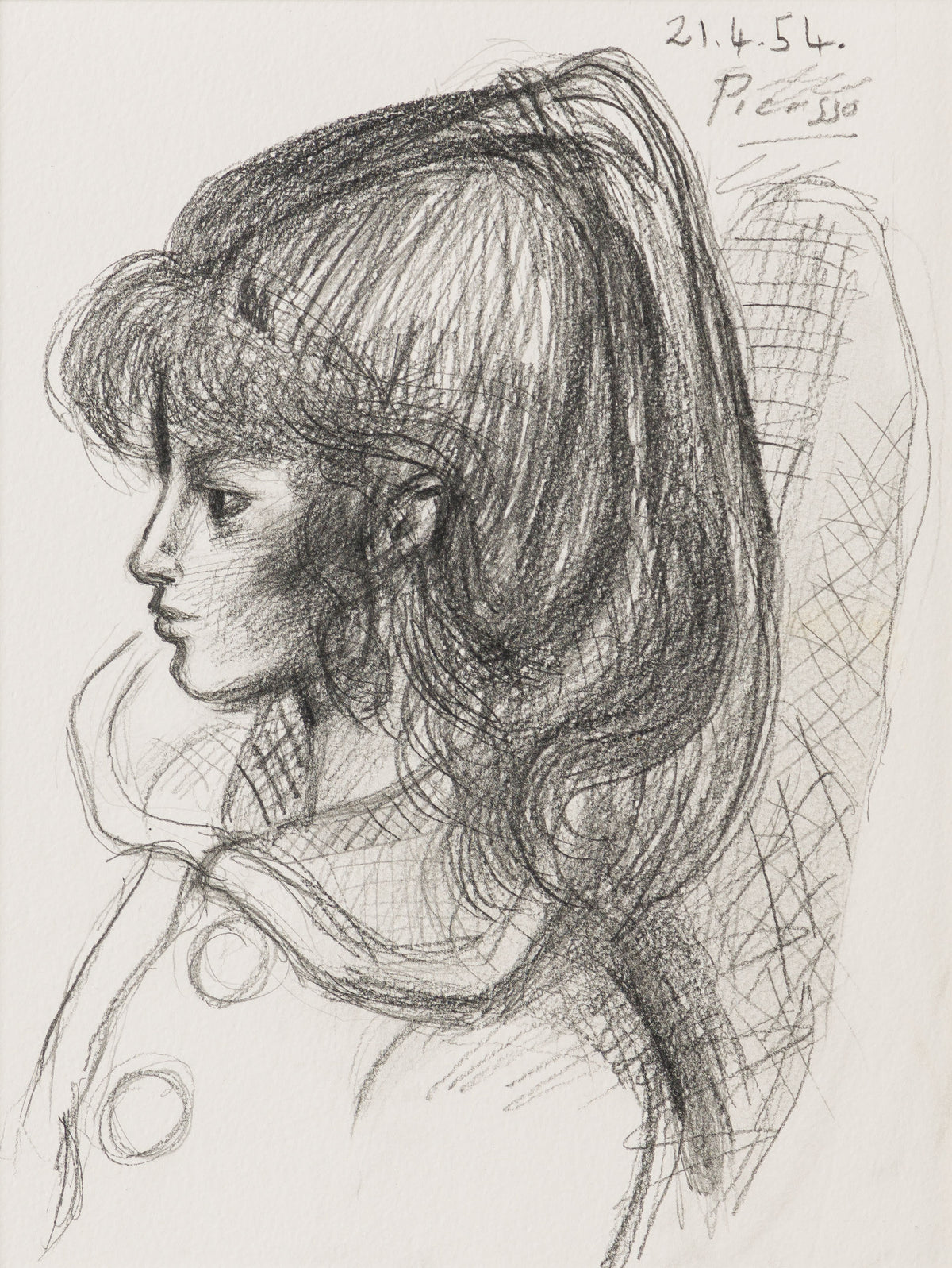 JMY ORI POR 33820 Pencil Study (3) of Sylvette David In The Style Of Pablo Picasso 1954 31