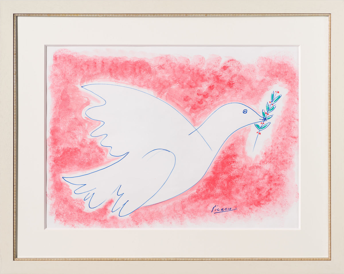 JMY ORI POR 33824 Rose Dove Of Peace In The Style Of Pablo Picasso 1961 30