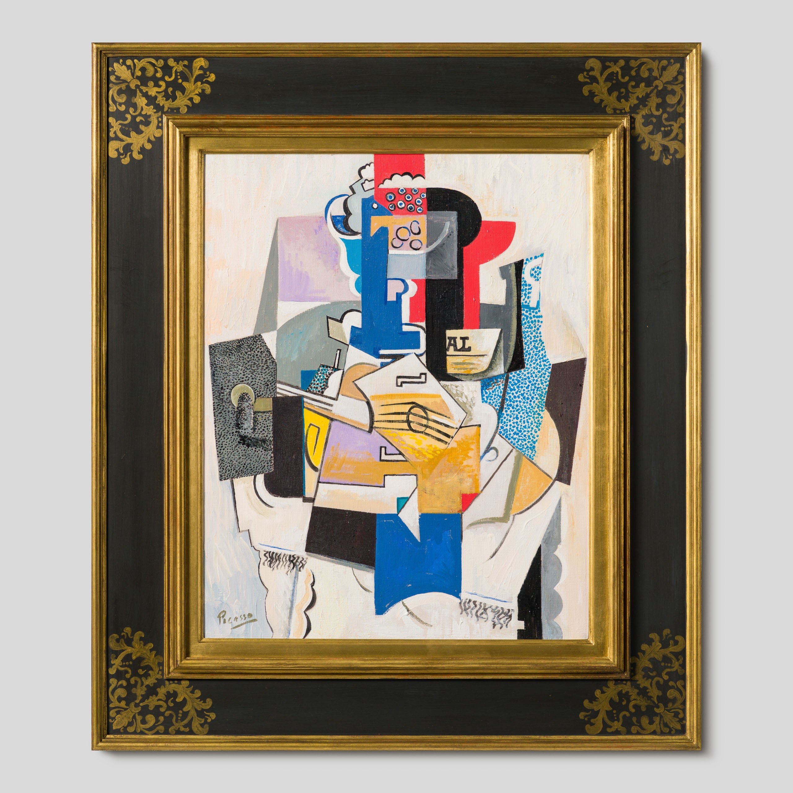 JMY ORI POR 33888 Fruit Dish, Bottle & Violin In The Style Of Pablo Picasso 1914 1