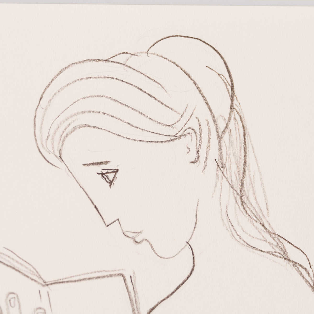 JMY ORI POR 34688 Nude Reading On Beach (1) Pencil Study In The Style Of Pablo Picasso 1920 4