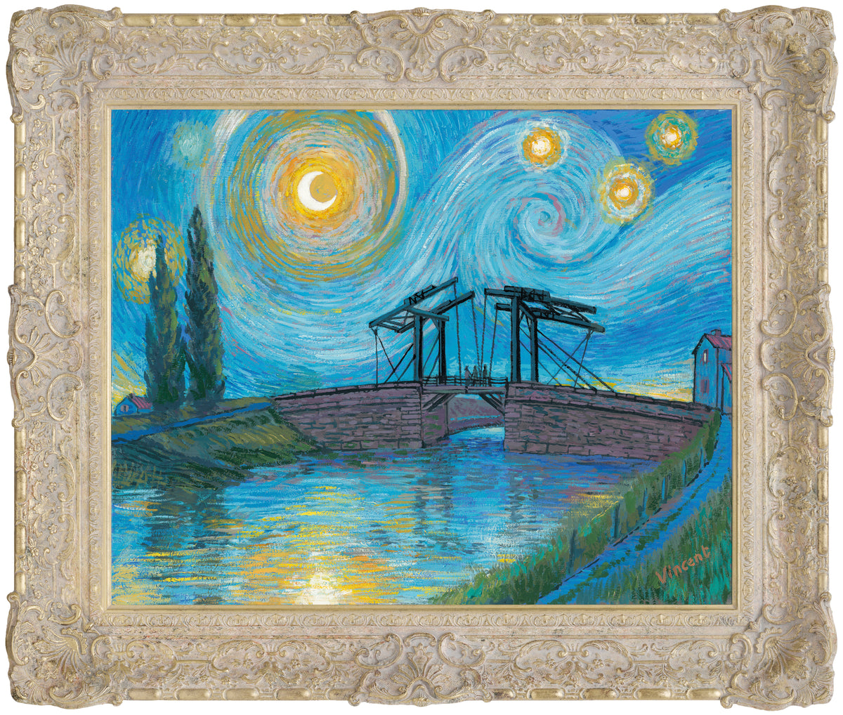 JMY Starry Night With Drawbridge at Arles f