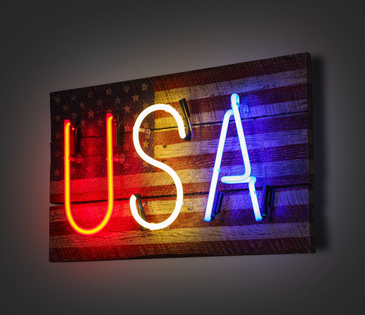 MSL ORI POR 25215 USA (Multi Coloured Neon On Painted Flag) 6 DARKER