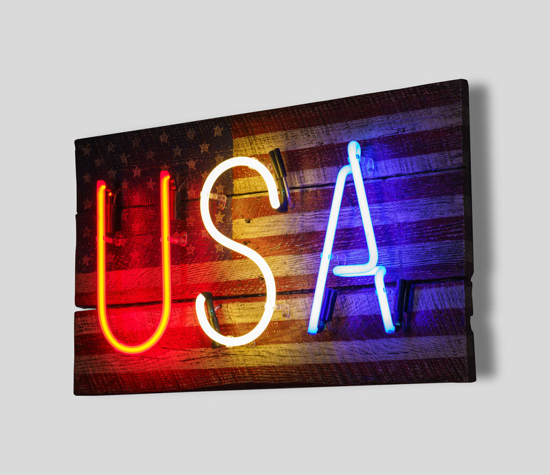 MSL ORI POR 25215 USA (Multi Coloured Neon On Painted Flag) 6