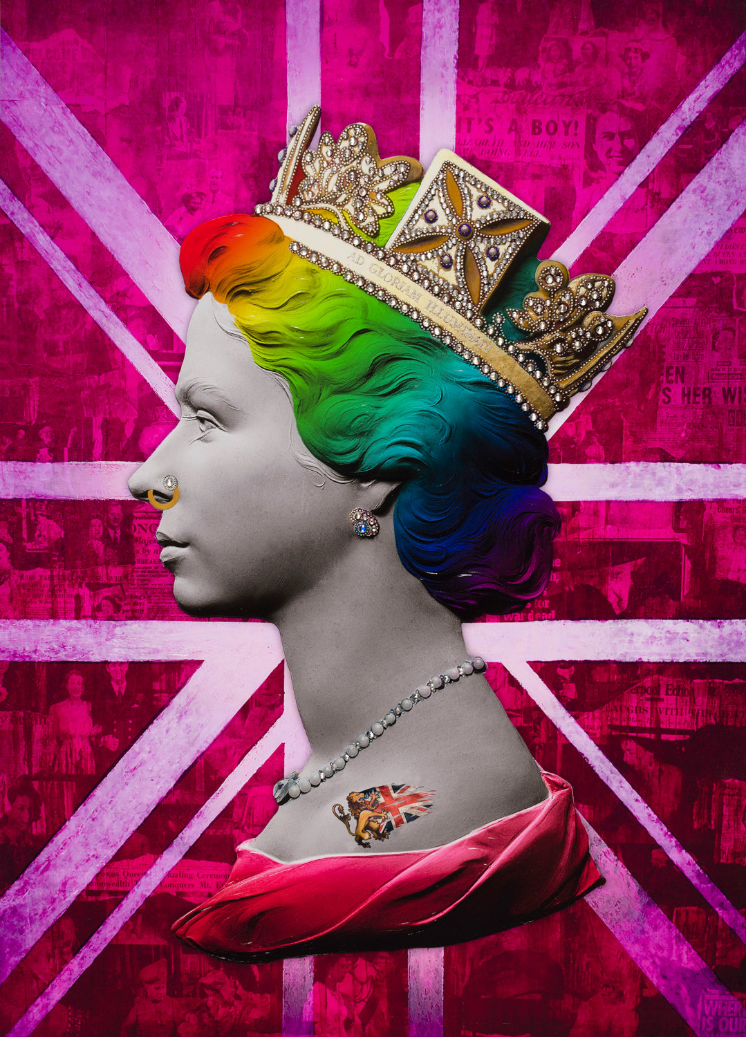 Punk Queens (Set of Two- Blue Headlines Queen/Pink Rainbow Queen)