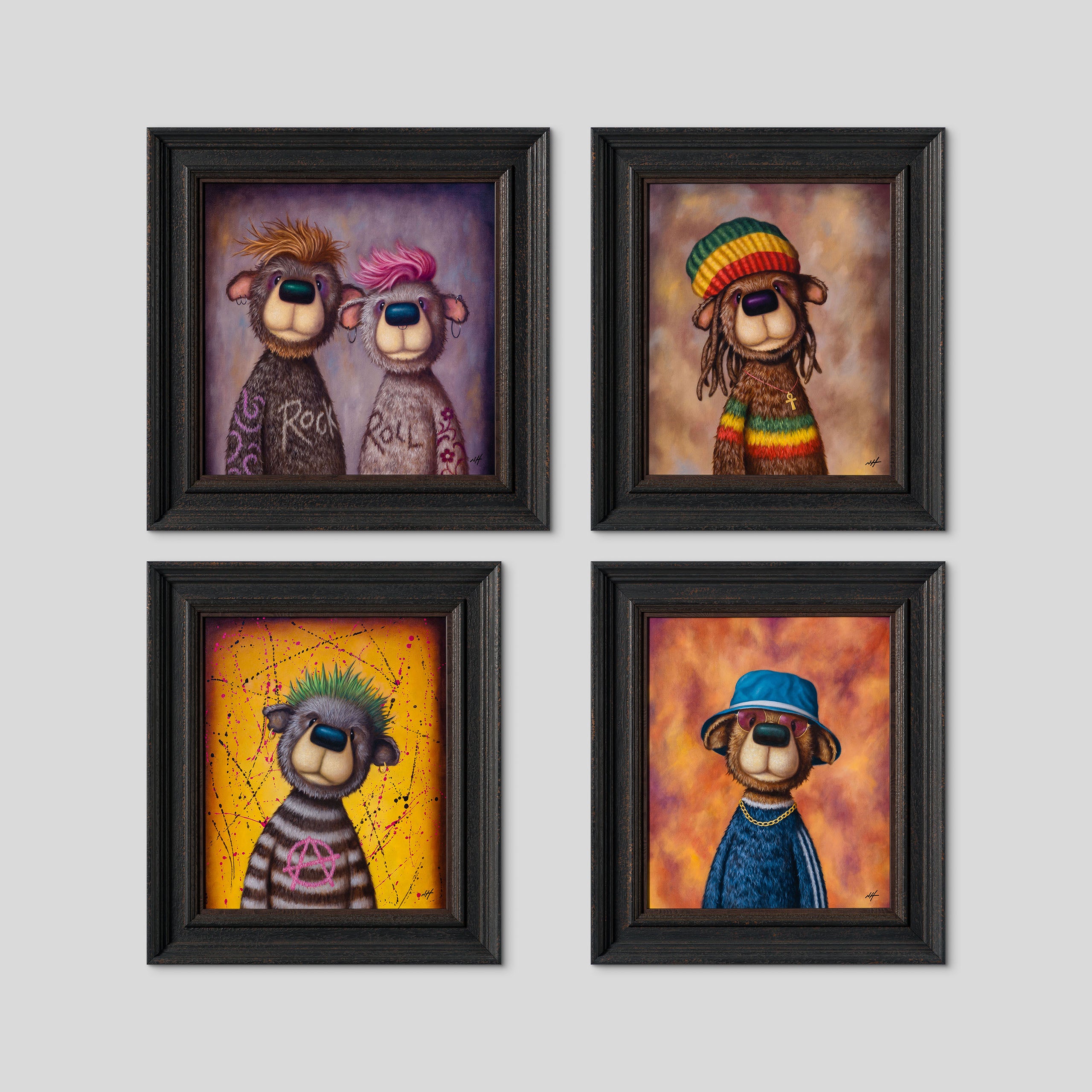 NHU Framed set of four