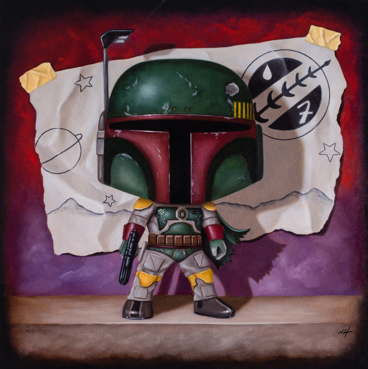 NHU SLE POR 25602 3 Boba Fett Boxed Canvas