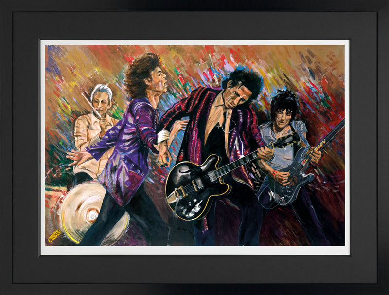 rwo stones on stage got me rockin paper f