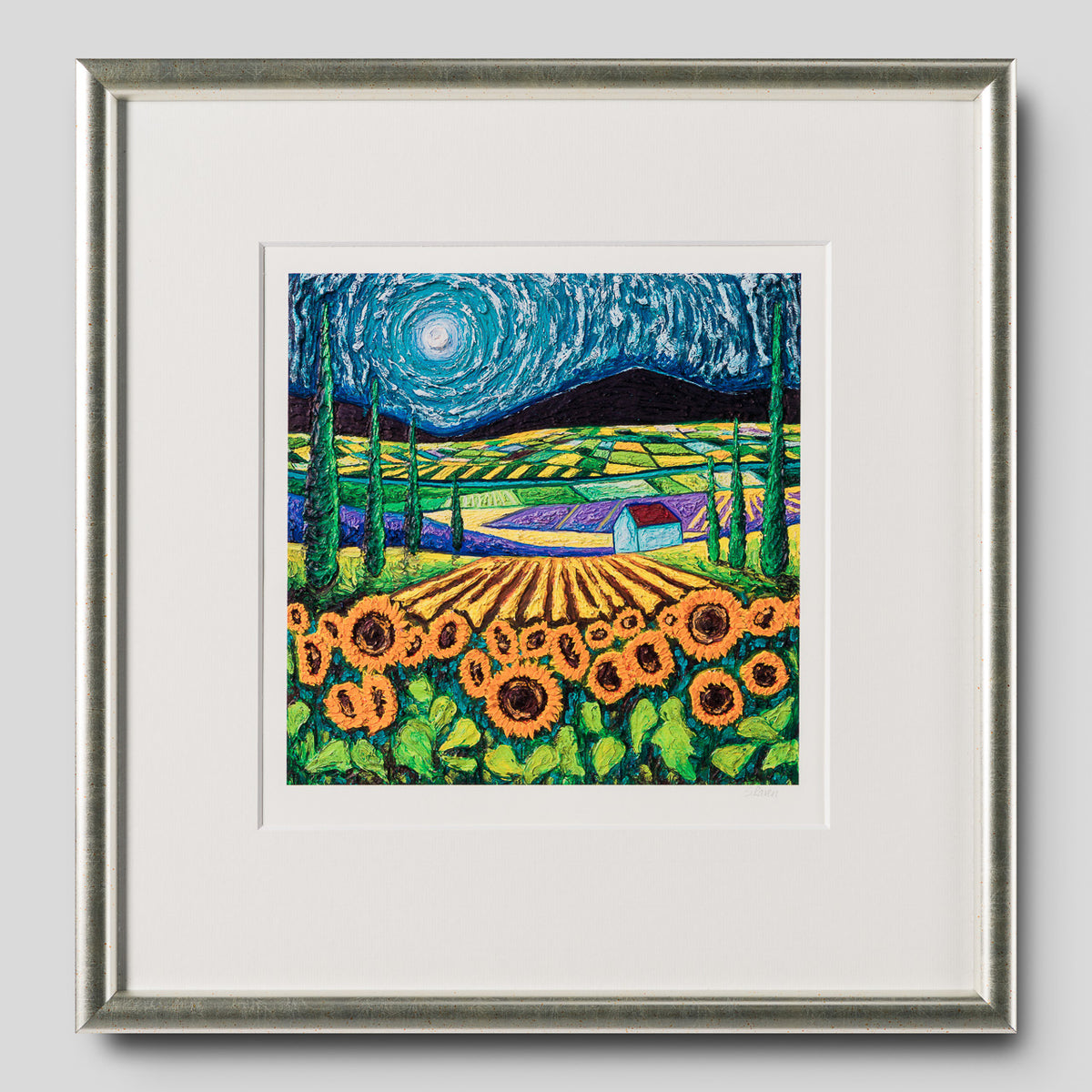 SRA TN Sunflowers amongst Cypress Trees