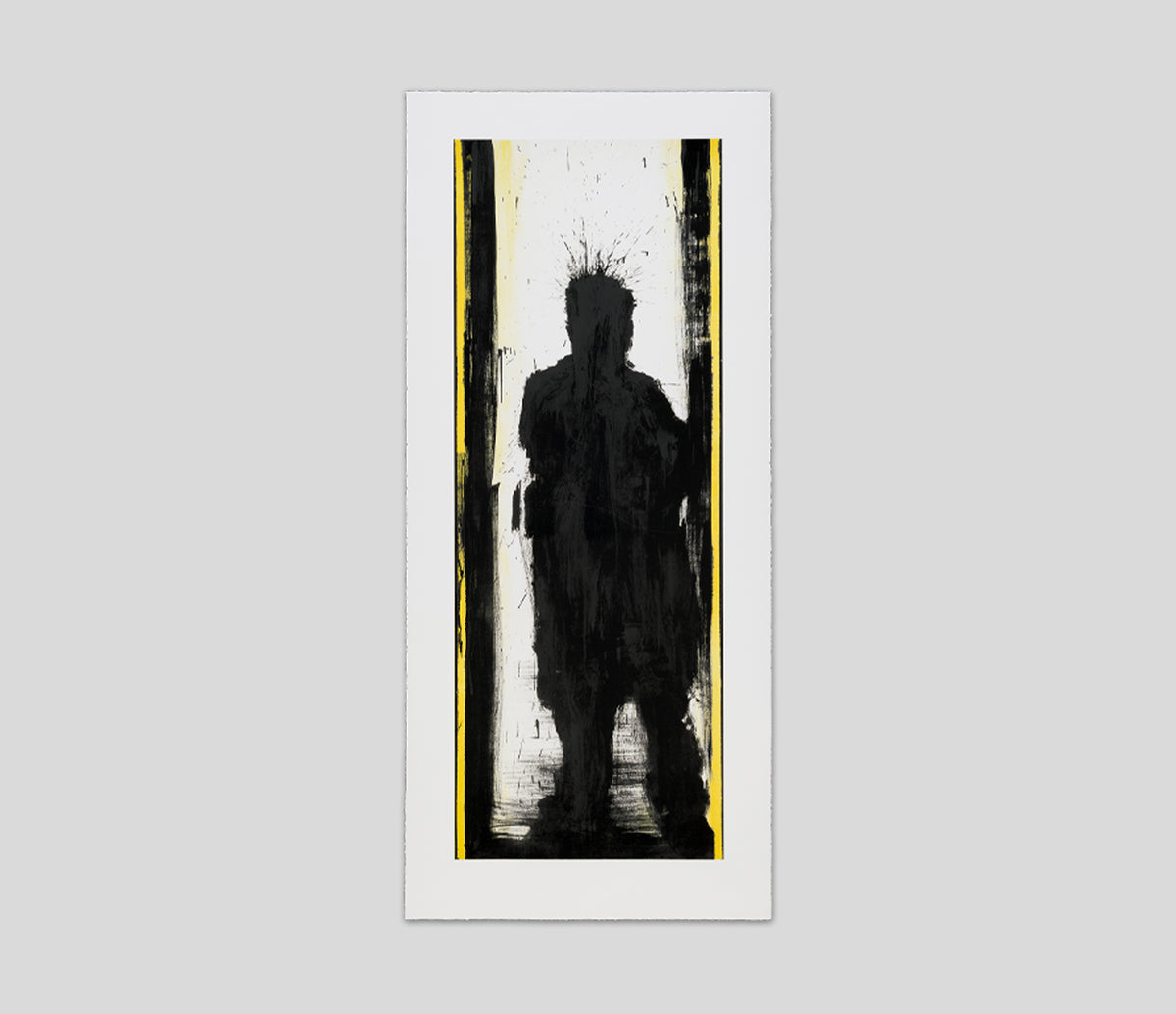 Standing Shadowman Black and Yellow unframed