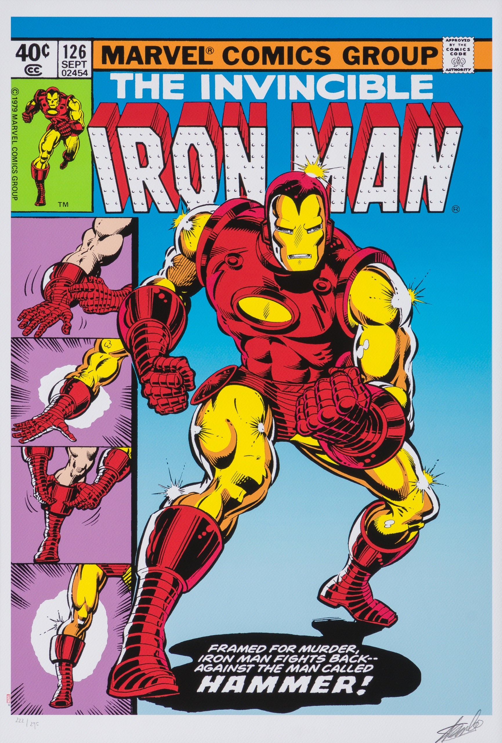 STL SLE HUM 03835 3 The Invincible Iron Man #126 Iron Man Fights Back Boxed Canvas Edition