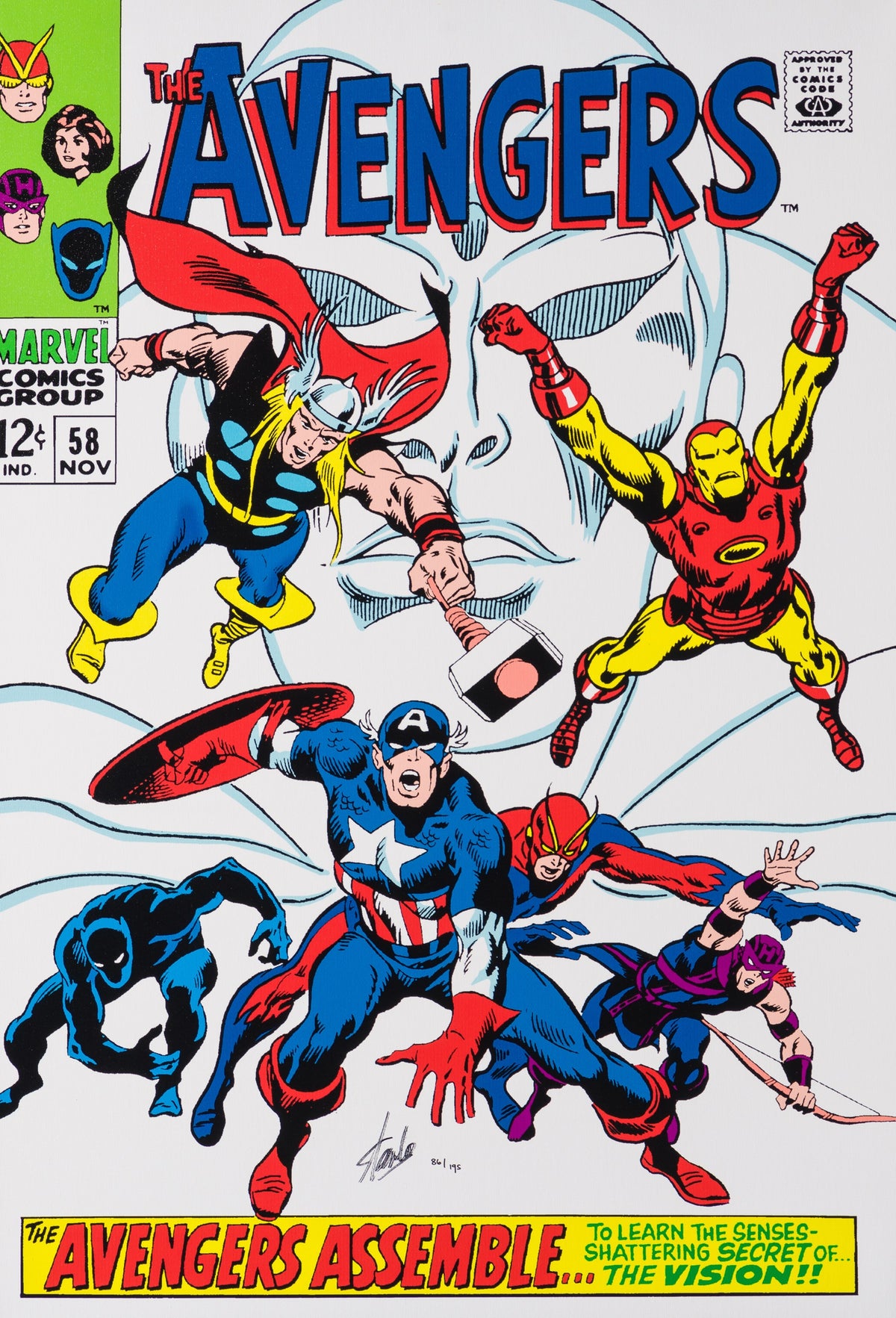 STL SLE HUM 97506 31 The Avengers #58 The Avengers Assemble Boxed Canvas Edition